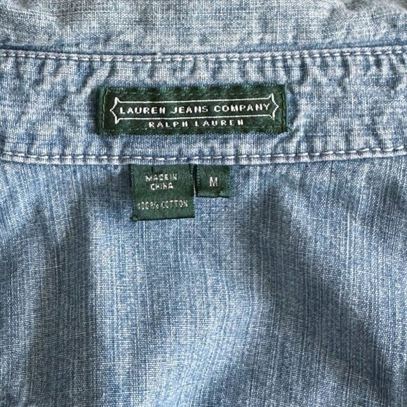 Lauren Jeans Co Ralph Lauren Chambray Denim Jacket, Medium - Picture 4 of 5